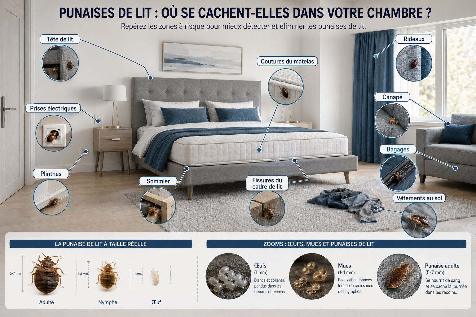 Où se cachent les punaises de lit ?